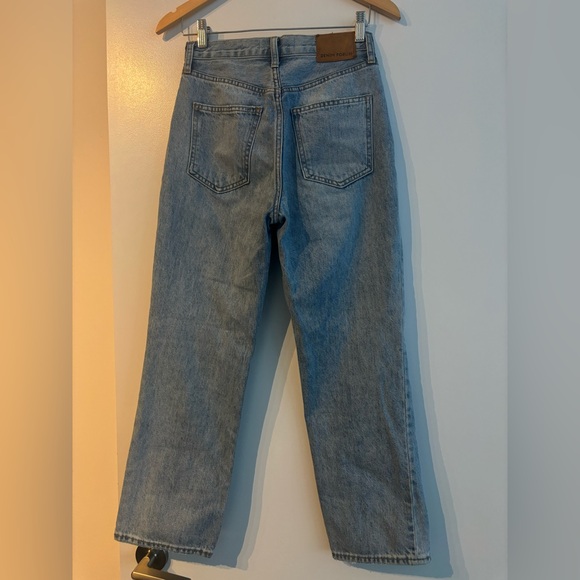 Aritzia Denim Forum Joni High Rise Loose Distressed Blue Jeans 24W 26L - Picture 2 of 3